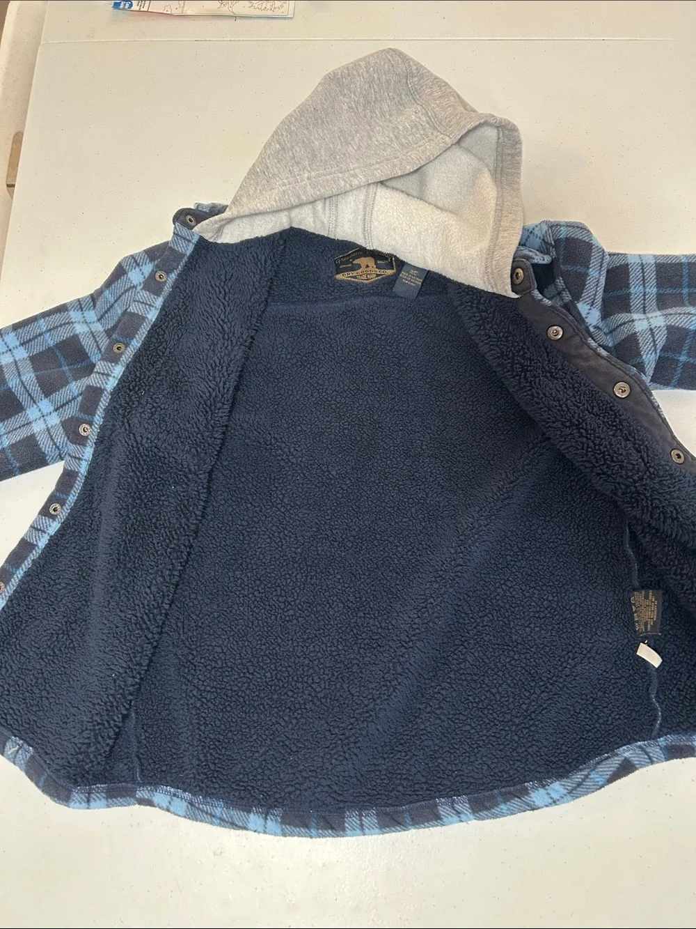 Freedom Foundry Boy’s Plaid Fleece Sherpa Snap Up Jacket Small (7/8)